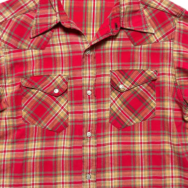 Vintage 1960s MONTGOMERY WARD Western Shirt ~ size M ~ Cotton ~ Cowboy / Rockabilly ~ Snap ~ MW 101 