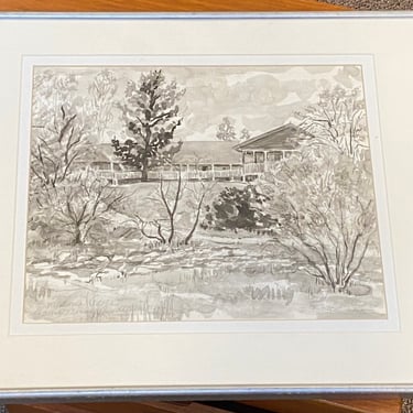 Item #DMC16 Framed Original “Sonoma Adobe” Watercolor by Betty Beede 20th c.