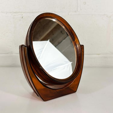 Vintage Vanity Mirror Prestige Celebrity Makeup Magnifying West Germany Plastic Freestanding Travel Tilt Swivel Tabletop 1970s Tortoiseshell 