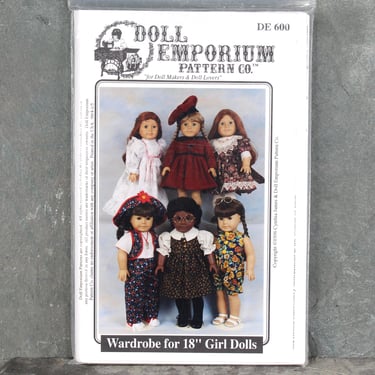 1996 Doll Emporium #DE600 Doll Clothes Pattern | Vintage Sewing Pattern for 18