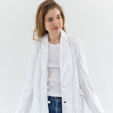 Vintage USMC Food Handler Jacket | White Cotton Military Uniform 