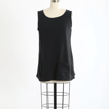 vintage 1990s black cotton cut-out swim coverup mini dress 