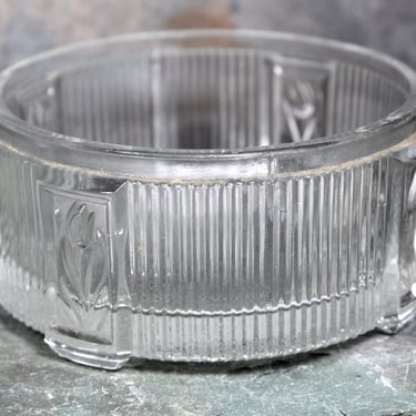 Mid-Century Pressed Glass Trinket Dish - Glass Coaster - Pillar Holder - Tulip MidCentury 