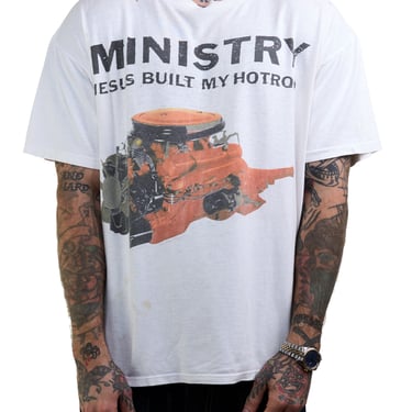 Vintage 1991 Ministry Jesus Built My Hotrod T-Shirt