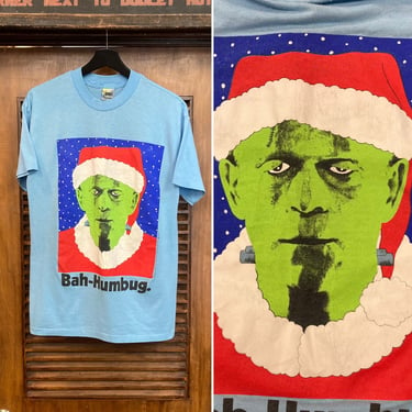 Vintage 1980’s Dated 1987 “Frankenstein” Stanley Desantis Xmas Christmas Cartoon 50/50 T Shirt, 80’s Tee Shirt, Vintage Clothing 
