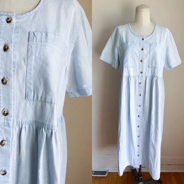 Vintage 1990s Light Wash Denim Market Dress / S-M 