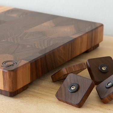 WALNUT cutting board feet, set of 4 butcher block, chopping block legs - Made in Portland, OR, USA 