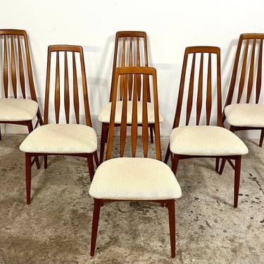 Vintage Danish Modern Teak High Back Dining Chairs by Niels Koefoed for Hornslet Møbelfabrik 