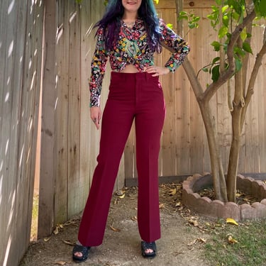 Vintage 1970’s Maroon Polyester Pants 