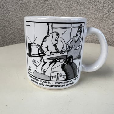 Vintage coffee mug dark humor Decaf Coffee by Farside 1980 