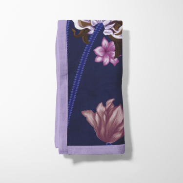 Art Nouveau Floral Napkin in Oxford Cotton