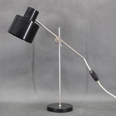 1950s Adjustable Bakelite Table Lamp, Czechoslovakia / Vintage Table Lamp / Black Colour / Czechoslovakia 