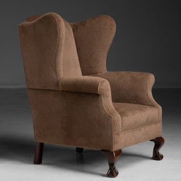 Wingback Chair in Rosemary Hallgarten Alpaca