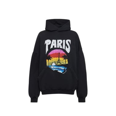 Balenciaga Cotton Printed Hooded Sweatshirt Women