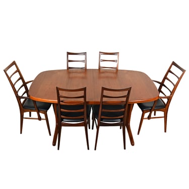 Danish Trestle Base Oval Teak Expanding Dining Table w. 2 Large Leaves