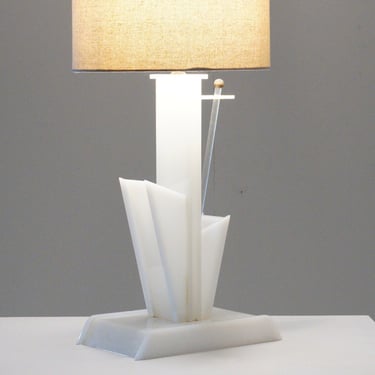 Geometric Lucite Lamp, 1960s 