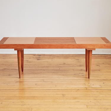 Handmade MCM Inspired 3' or 4' Walnut Cherry Maple Slat Bench Coffee Table 