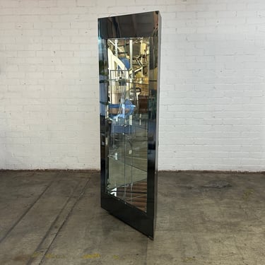 Mirrored chrome and glass corner cabinet 