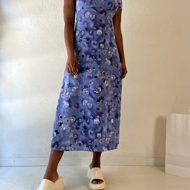 Y2k 'All That Jazz' Blue Floral Print Dress / Medium 