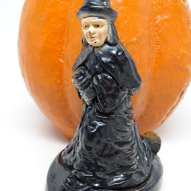 Vintage 1950's Halloween Witch on Broom,  Retro Party Decor, J H Miller, Antique Dime Store 