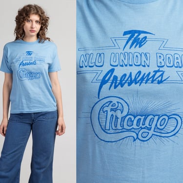 Vintage 1987 Chicago Band Tee - Medium to Large | Vintage 80s Blue NLU Union Board Concert Graphic Music T Shirt 