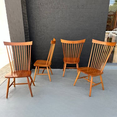 Set of 4 Spindle High Back Chairs