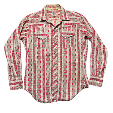 Vintage 1950s/1960s LEVI'S SADDLEMAN Sanforized Western Shirt ~ size M ~ Cowboy ~ Rockabilly ~ Snap ~ Authentic Western Wear 