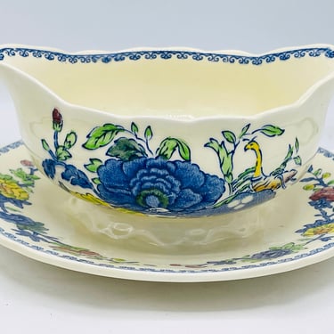 Gravy Boat with Attached Underplate Regency Plantation Colonial by MASON'S 