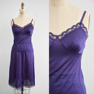 1980 Purple Camisole and Half Slip Set 