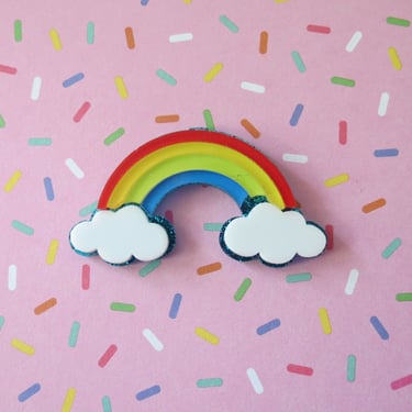 Rainbow Hair Clip Cloud Glitter Barrette 