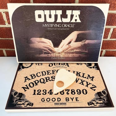 Vintage Ouija Board Game Planchette Box Mystifying Oracle William Fuld Parker Brothers Psychic Spirit Talking Collectible Salem MA 1970s 70s 