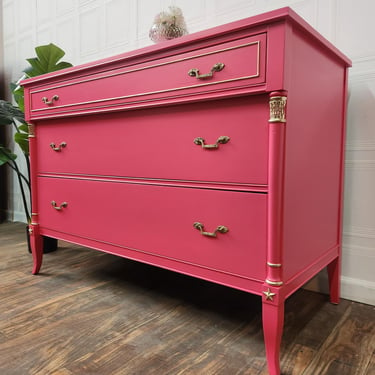 Available! Bright Pink French empire chest of drawers / sideboard 