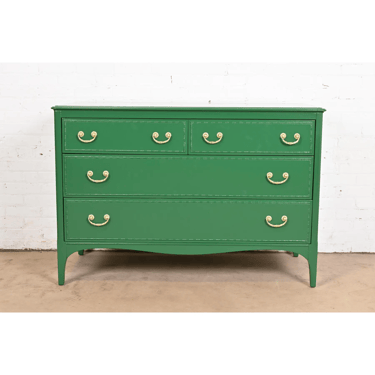 Widdicomb Antique French Regency Louis XVI Green Lacquered Dresser Chest, Newly Refinished