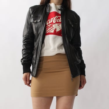 Vintage Glossy Leather Jacket