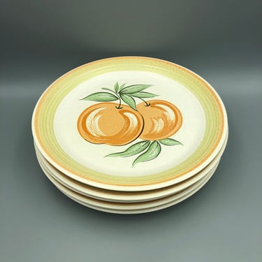 Franciscan Fruit Pattern Earthenware Dinner Plates (Set of 5) [Vintage Mid-century Californja Pottery Hacienda Line] 