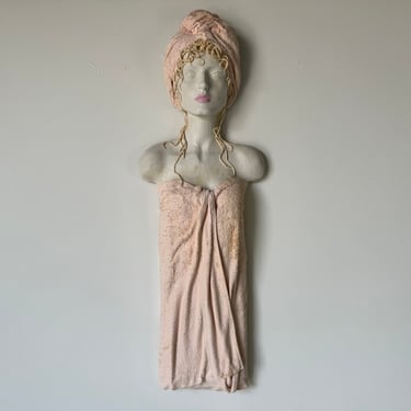 1992 Rpje Hema Girl In Bath Towel   Wall Art Sculpture 