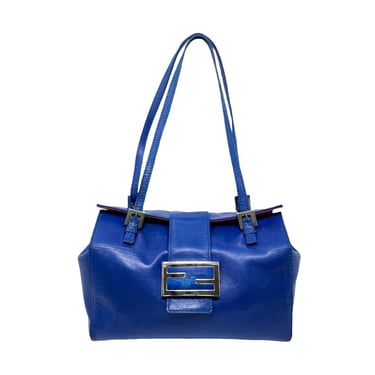 Fendi Blue Structured Shoulder Bag