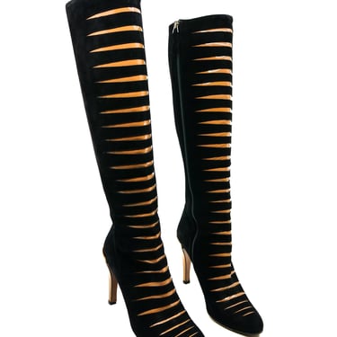 Alaia Suede Knee High Boots