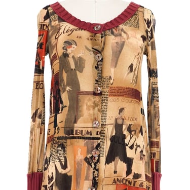 1996 Jean Paul Gaultier Press Clippings Mesh Cardigan