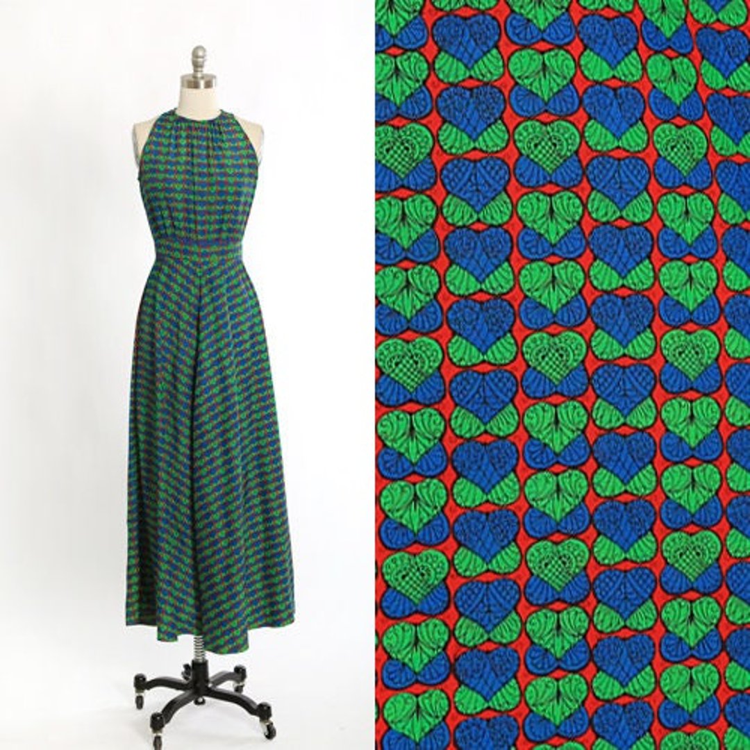 1960s Lanz Original Blue Velvet Dress