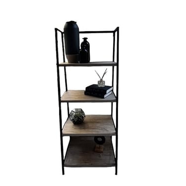 Free Standing Wood and Metal 4 Shelf Bookcase VC212-89