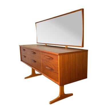 Mid Century Modern Teak Dresser With Removable Mirror by Austinsuite Made in England 