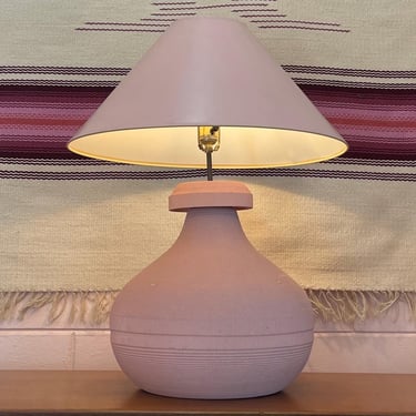 Vintage 1980s Pink Corrugated Cardboard Table Lamp by Flute Chicago 