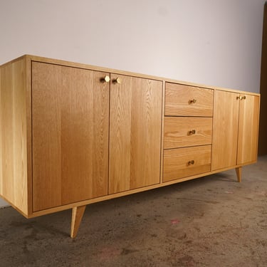 Elwell Buffet, 2 Drawers, Mid-Century Modern Sideboard, Modern Solid Wood Buffet (Shown in White Oak) 