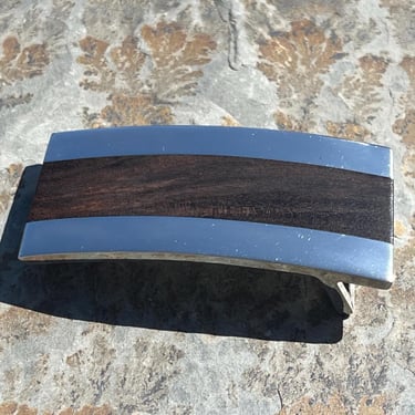 Sigi Pineda ~ Vintage Taxco Sterling Silver and Dark Rosewood Belt Buckle 