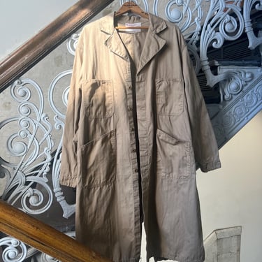 1960’s Universal Overall Co Stone Cutter khaki herringbone coverall work trench 