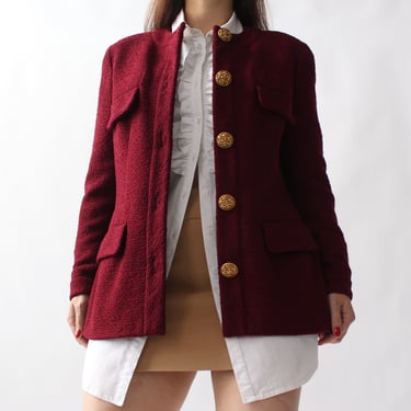 90s Burgundy Chanel Jacket