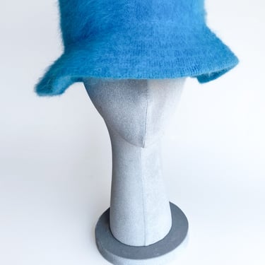 Y2K Fuzzy Blue Bucket Hat
