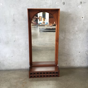 Vintage Wall Mirror with Drawer Arthur Umanof for Howard Meridian