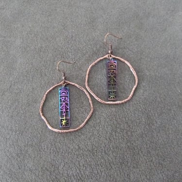 Egyptian African hoop earrings, cartouche earrings, Afrocentric earrings, mythology 